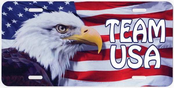 American Flag and Eagle Auto Tag