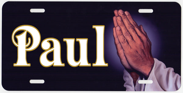 Praying Hands Auto Tag