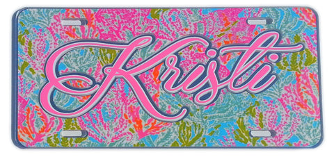 Coral Print on Mirror Tag