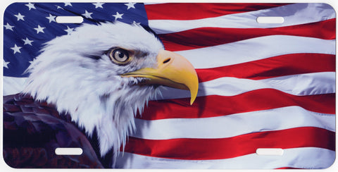 American Flag and Eagle Auto Tag